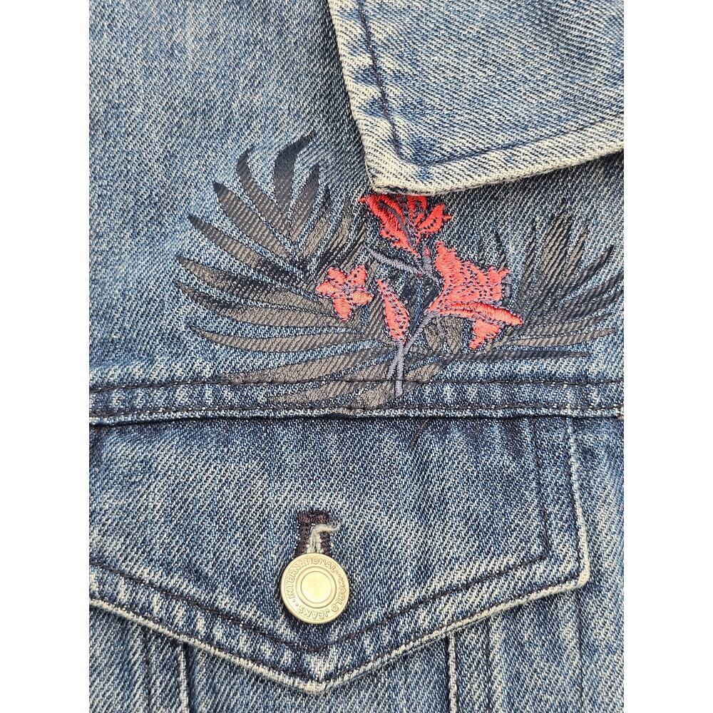 Disney Stitch Denim Jacket Women's Oversized XS Disneyland Paris Embroidered NWT - Picture 7 of 12